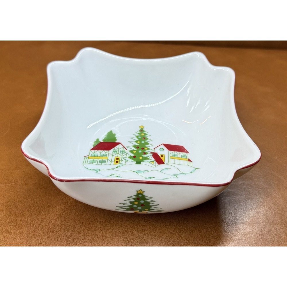 RARE Vintage Saks Fifth Avenue "Christmas‎ Sampler" Dish.